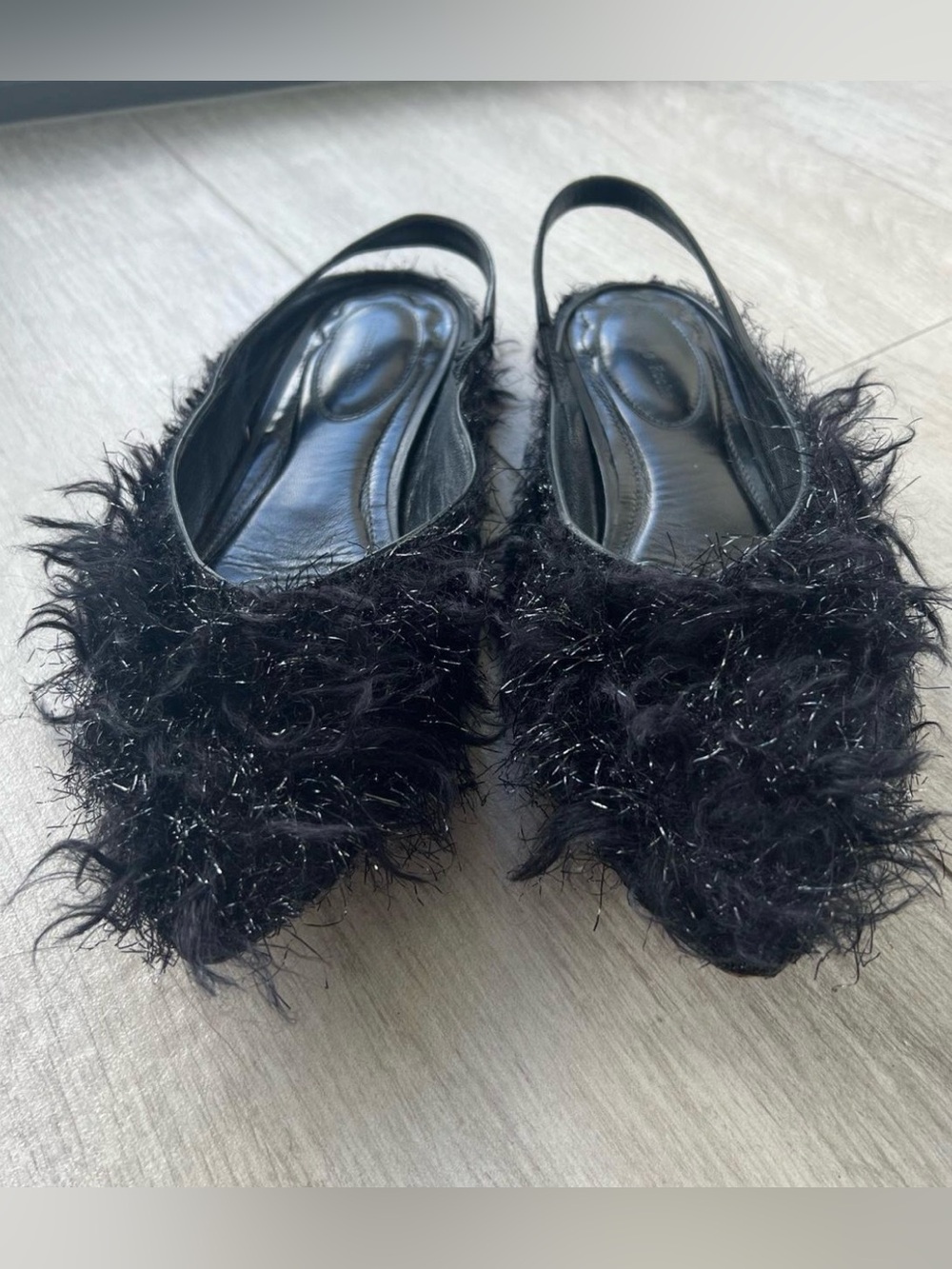 Simone Rocha Fuzzy Slingback Flats – Size 39 (Includes Dust Bag)